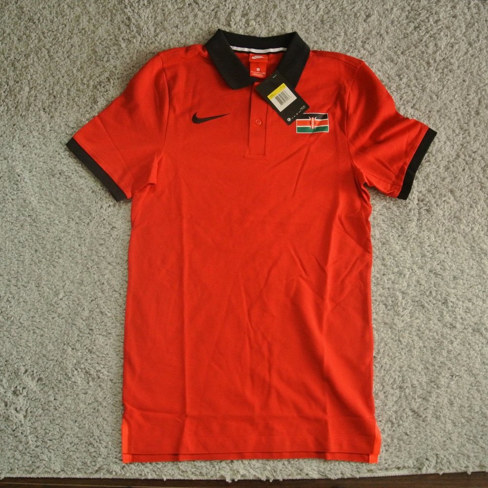 Nike Kenya Men's Track and field Red Polo Size Small NWT